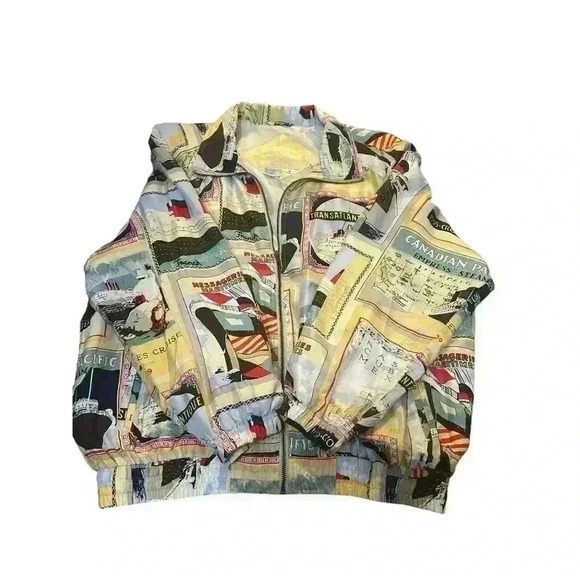 Vintage East West Women’s Size Medium 80s /90s 100% Silk Windbreaker Jacket. - Picture 2 of 5